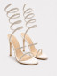 Sandales à Talons Aiguilles et Brides en Spirale, Ornées de Cristaux Blancs Scintillants Lunara