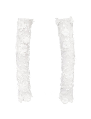 Long Gloves with Floral Decor "Petal"