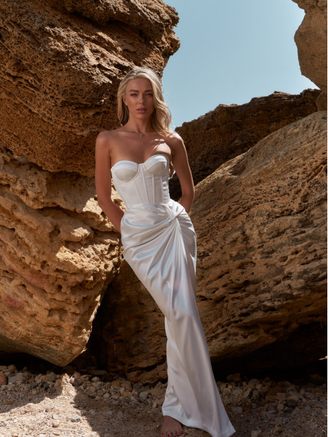 Біла атласна спідниця "Cerenity Swirl"