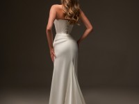 Milk-Colored Corset Dress with a cutout "Camille"