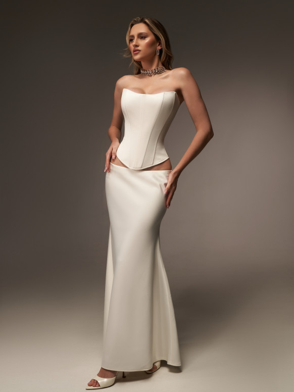 Атласна спідниця в кольорі айворі <span>Fleur</span>