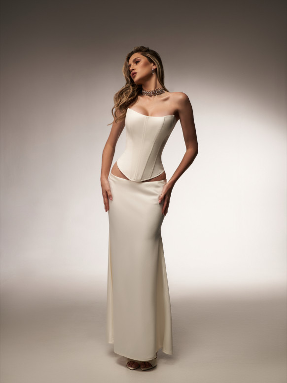 Атласна спідниця в кольорі айворі <span>Fleur</span>