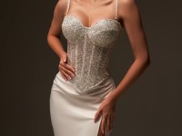 Set (Shiny White Corset + White Satin Skirt) "Belle"