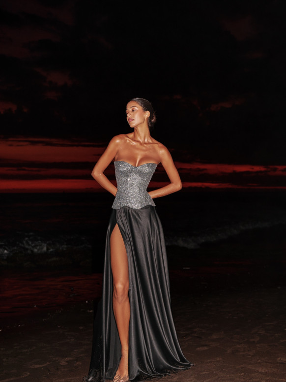 Sparkling  Silver Corset Shine