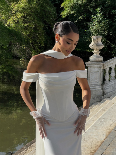 White Satin Corset  "Soren"
