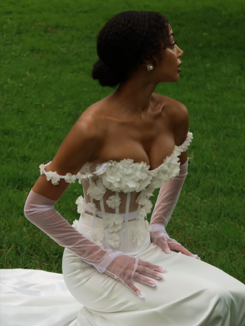 Корсет из сеточки в белом цвете "Gloria"