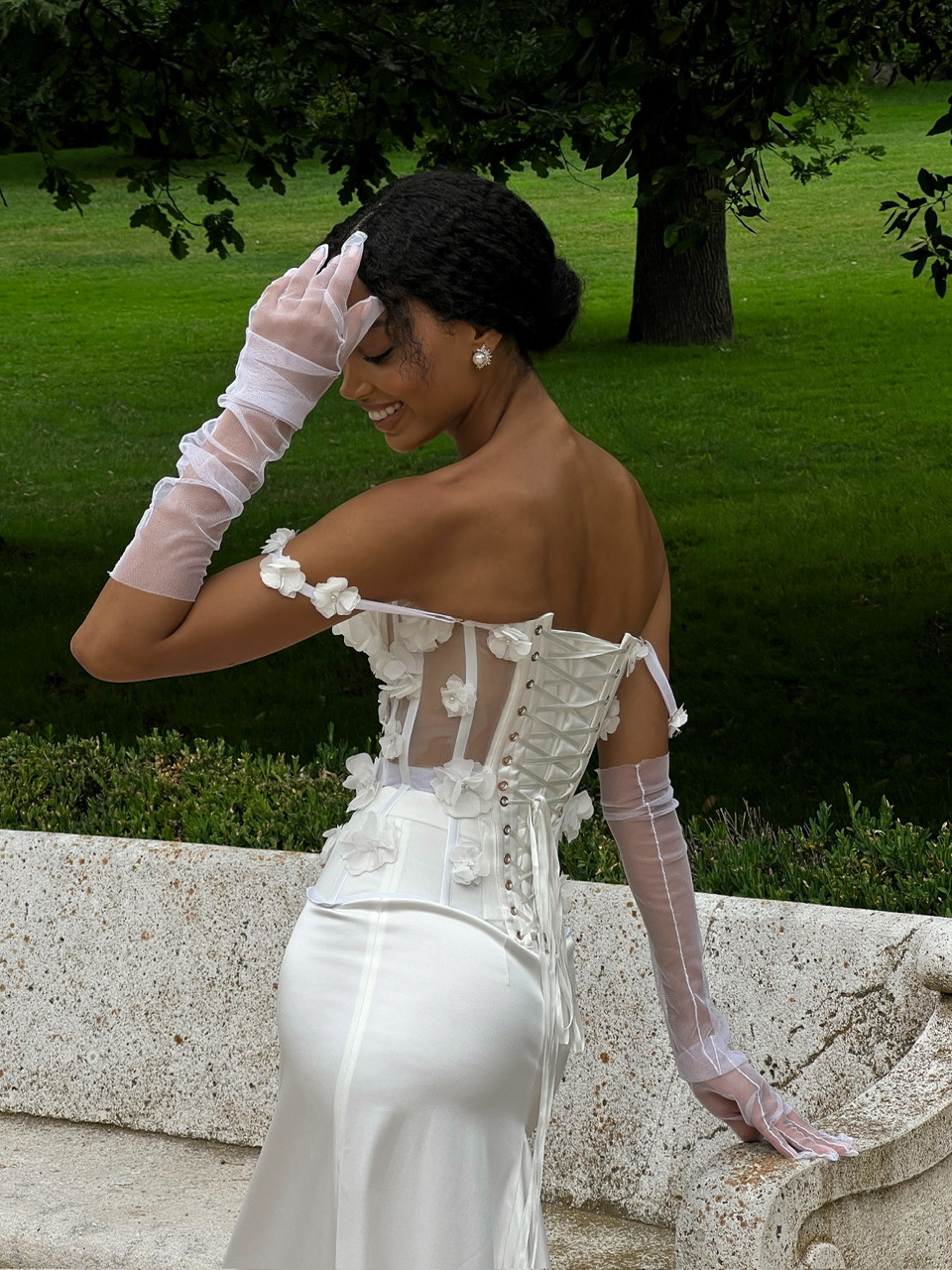 Mesh Corset in White Color <span>Gloria</span>