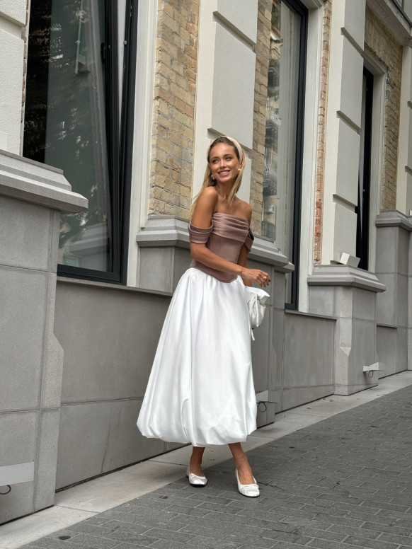 Атласний корсет в кольорі мокко <span>Monica</span>