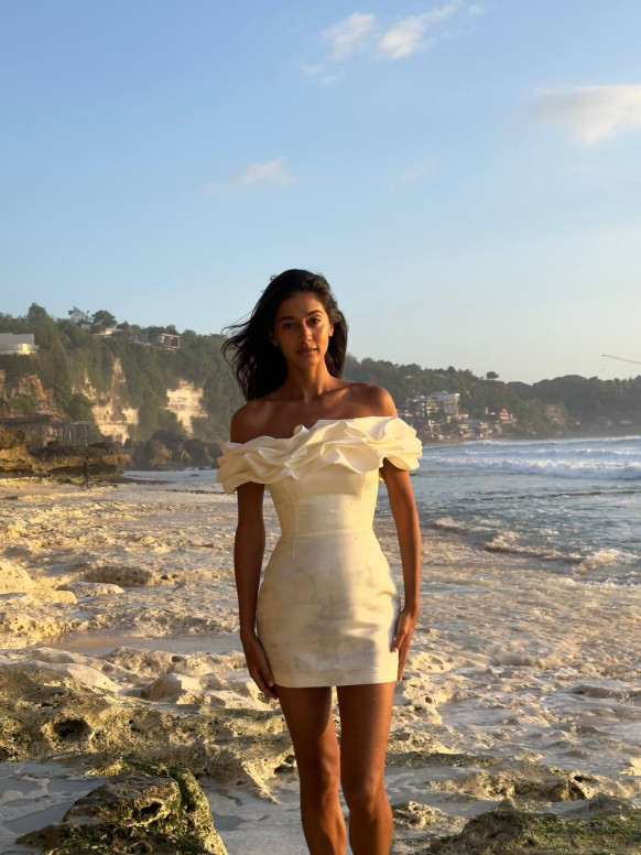 Ivory Satin Corset Dress Enchanting Blossom