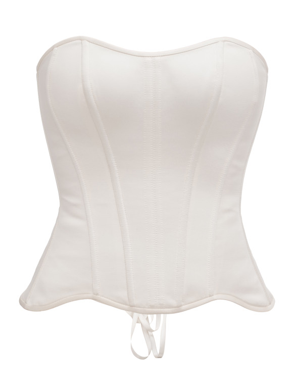 Атласный корсет без чашек цвета айвори <span>Elegance</span>