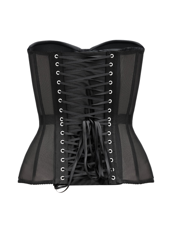 Прозорий корсет з сіточки в чорному кольорі <span>Lia</span>