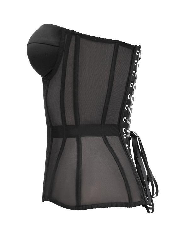 Прозорий корсет з сіточки в чорному кольорі <span>Lia</span>