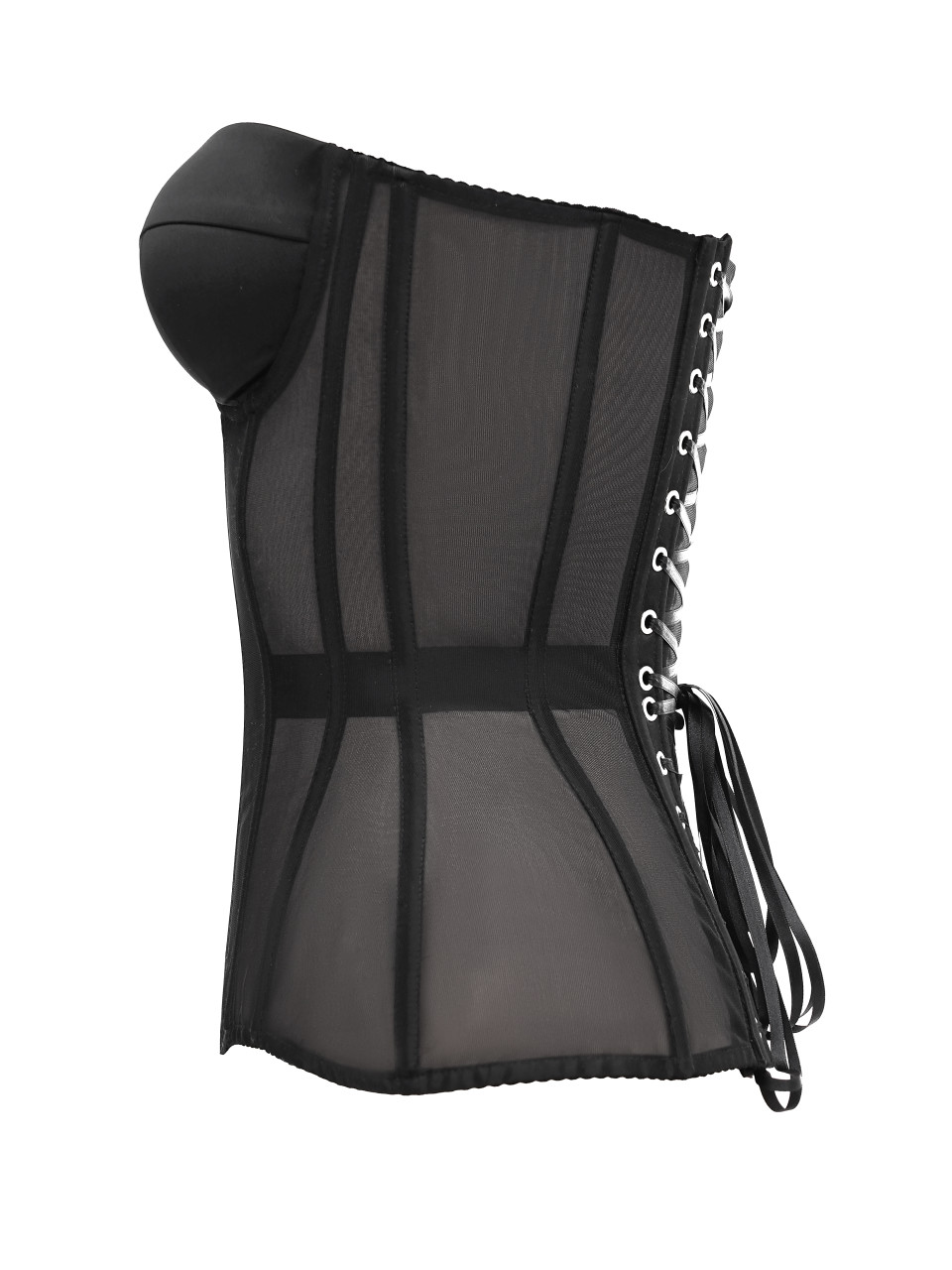 Прозорий корсет з сіточки в чорному кольорі <span>Lia</span>