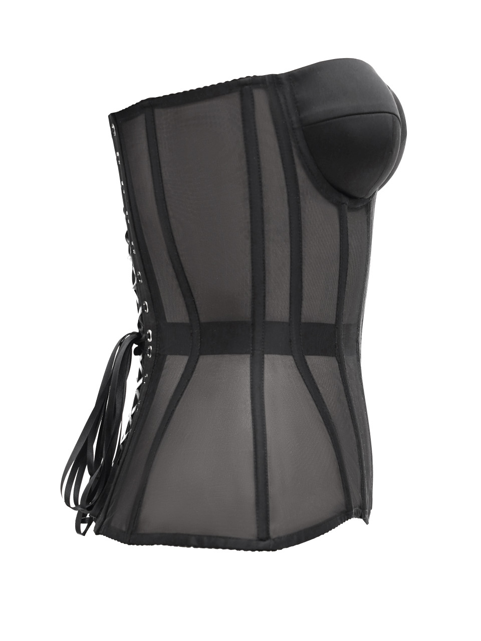 Прозорий корсет з сіточки в чорному кольорі <span>Lia</span>