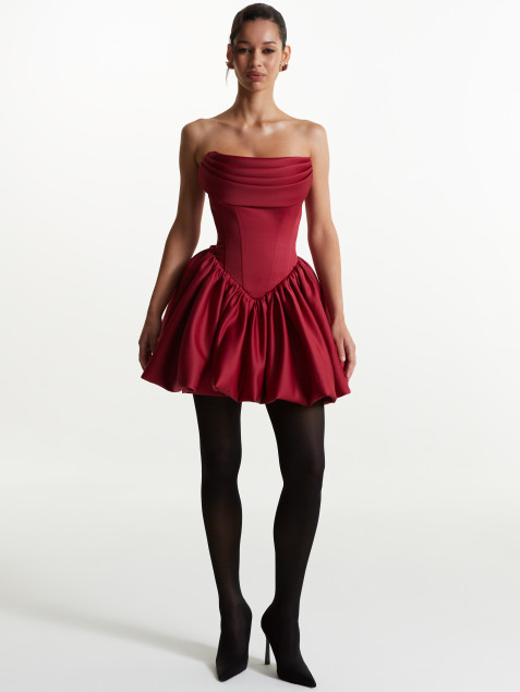 Бордовое Корсетное платье "Laura"