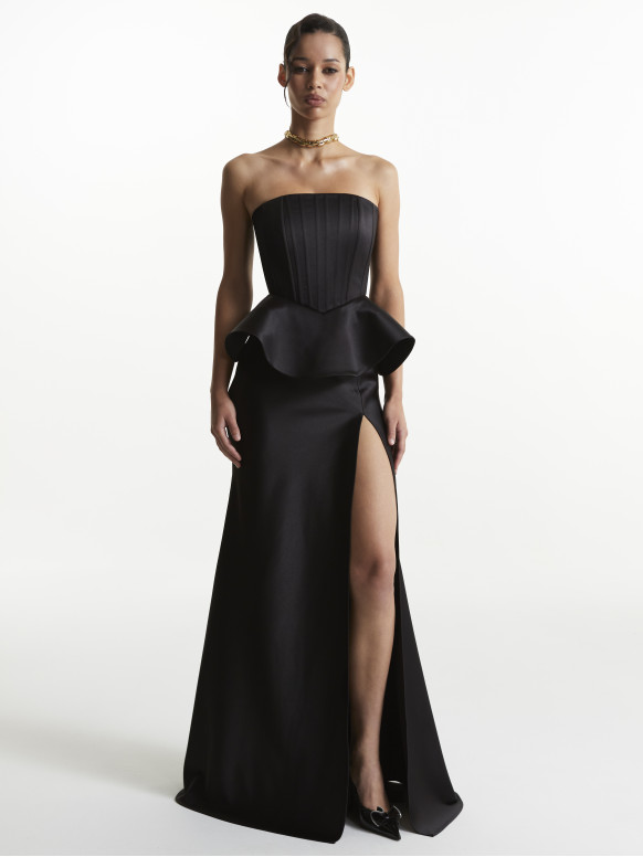 Black Satin Corset <span>Livia</span>