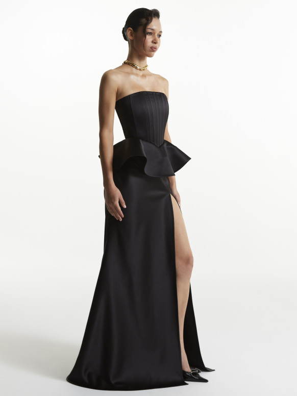 Black Satin Corset <span>Livia</span>