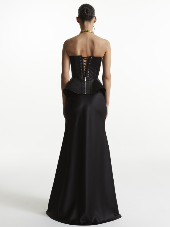 Black Satin Corset <span>Livia</span>