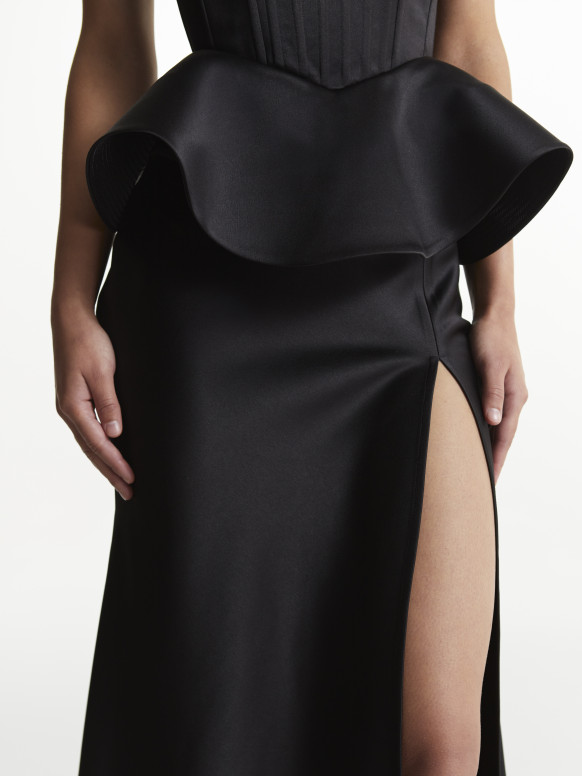 Black Satin Corset <span>Livia</span>