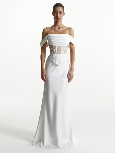 Корсет из сеточки в белом цвете "Waves"