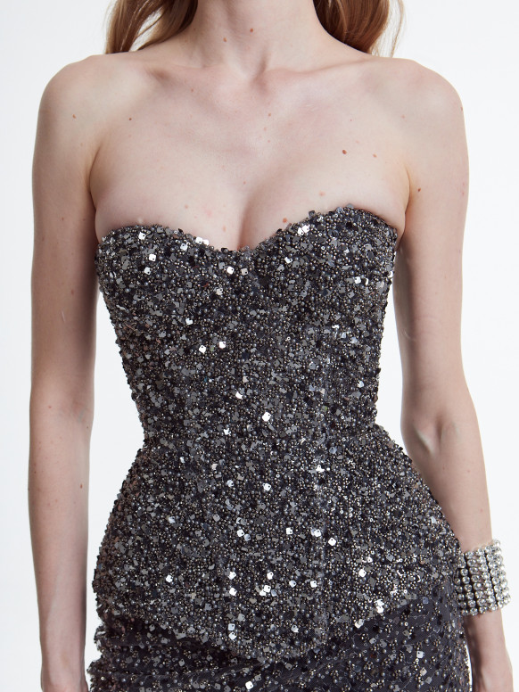 Shiny silver corset <span>NOIRÉLLE</span>