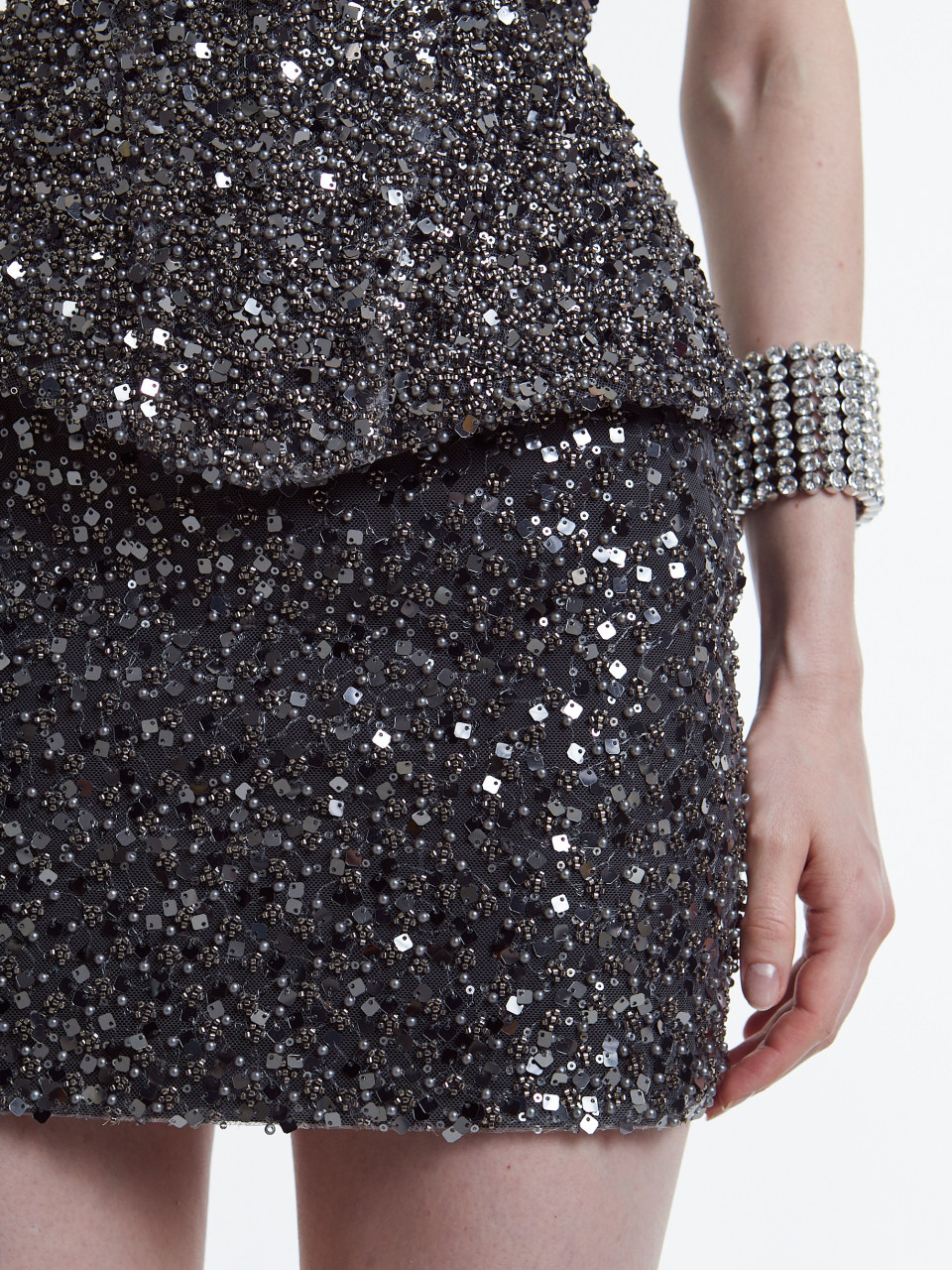 Срібний паєтковий комплект (корсет + спідниця) <span>NOIRÉLLE</span>