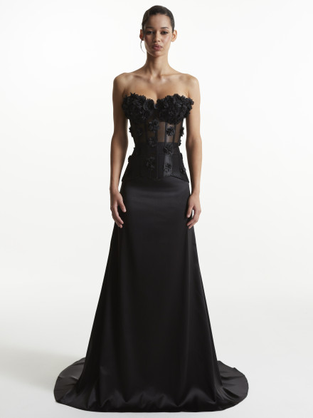 Корсет з сіточки в чорному кольорі "Gloria"