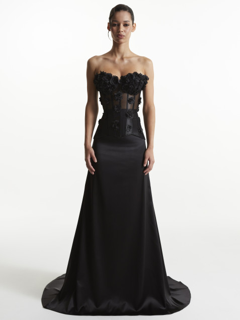 Корсет из сеточки в черном цвете "Gloria"