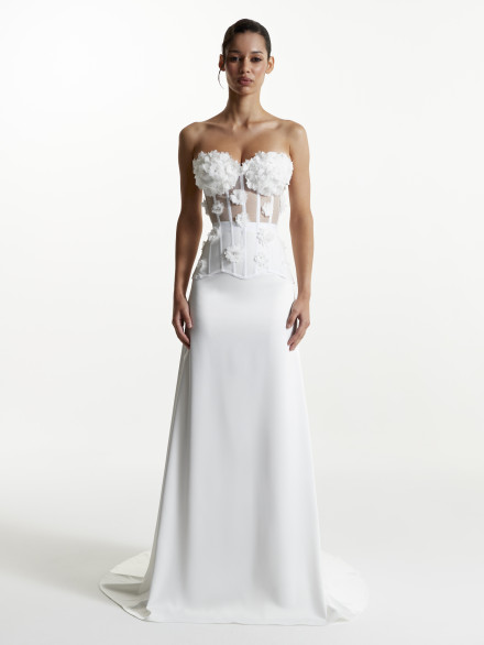 Корсет з сіточки в білому кольорі "Gloria"