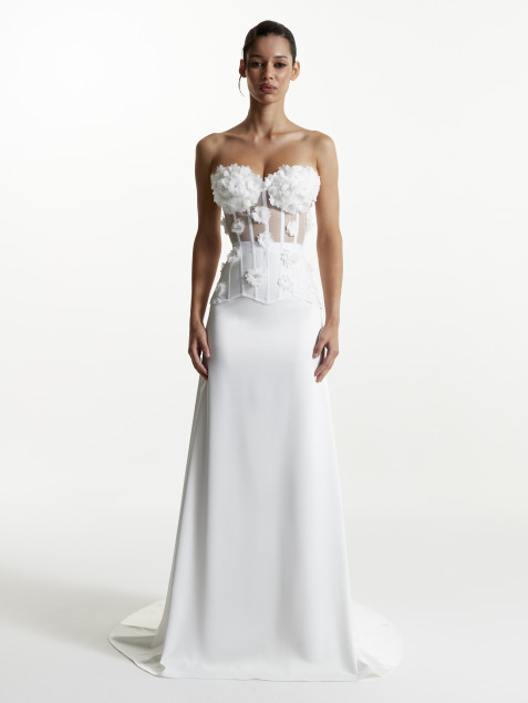 Корсет из сеточки в белом цвете "Gloria"