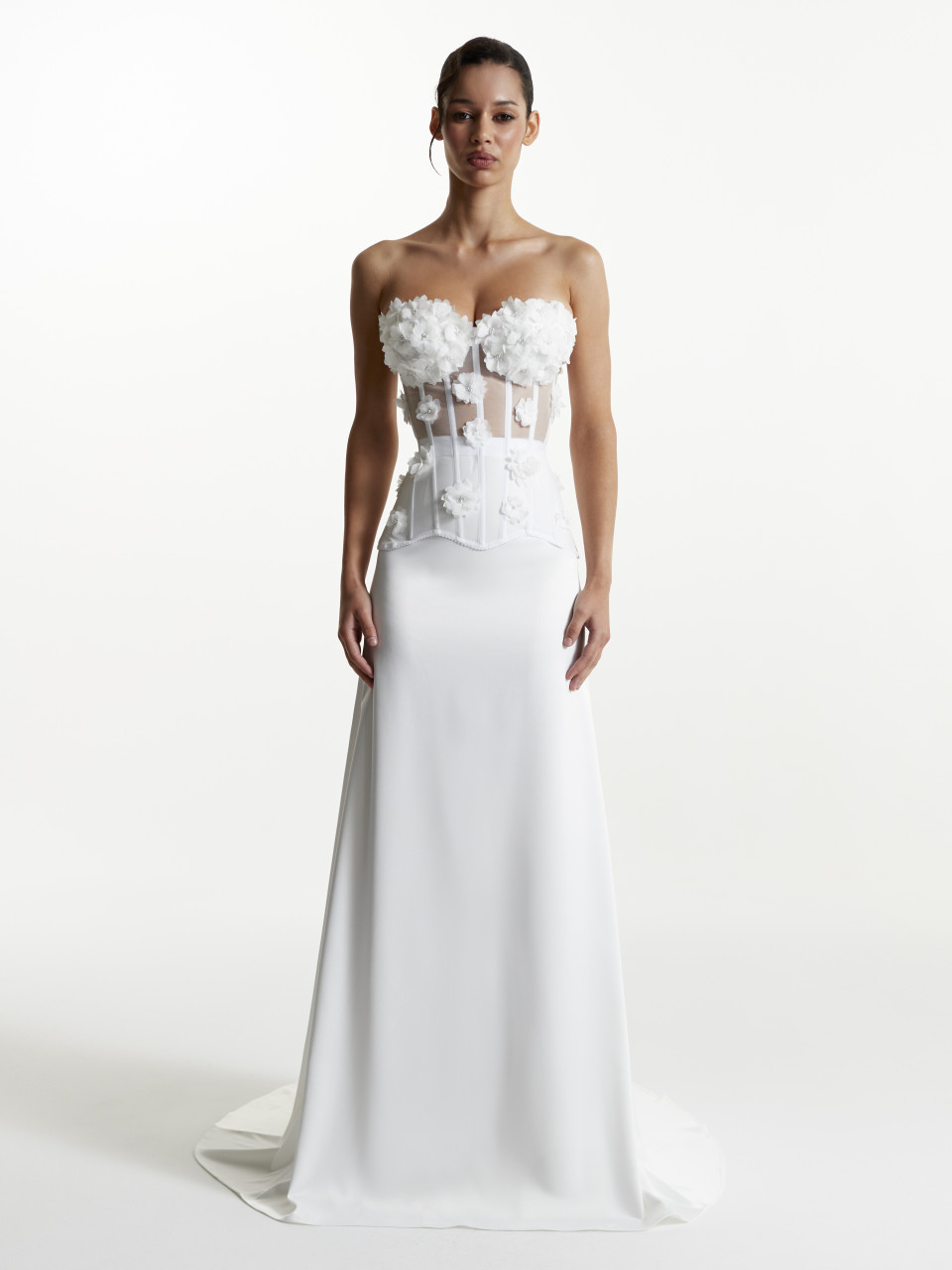 Mesh Corset in White Color "Gloria"