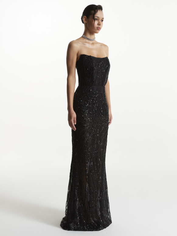 Чорна бісерна сукня <span>NOELLE</span>