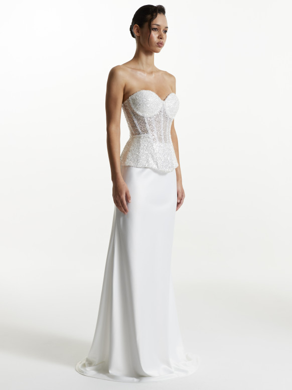 Shiny silver corset <span>LUMIÈRE</span>