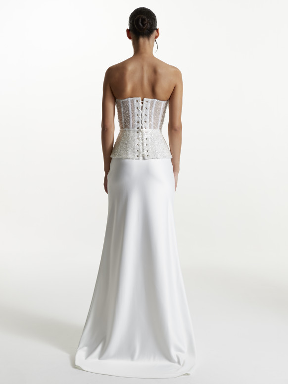 Shiny silver corset <span>LUMIÈRE</span>