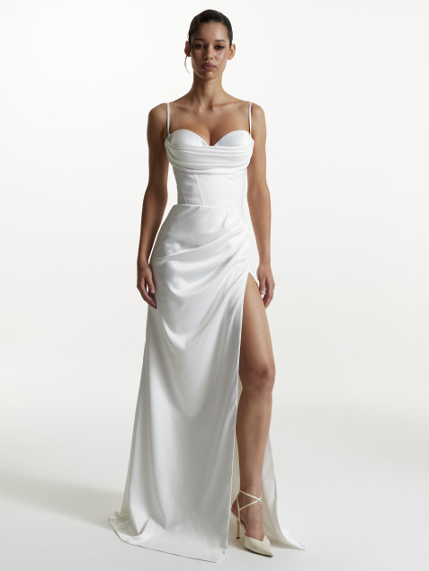 Корсетное платье в белом цвете “Moonlit Whisper”