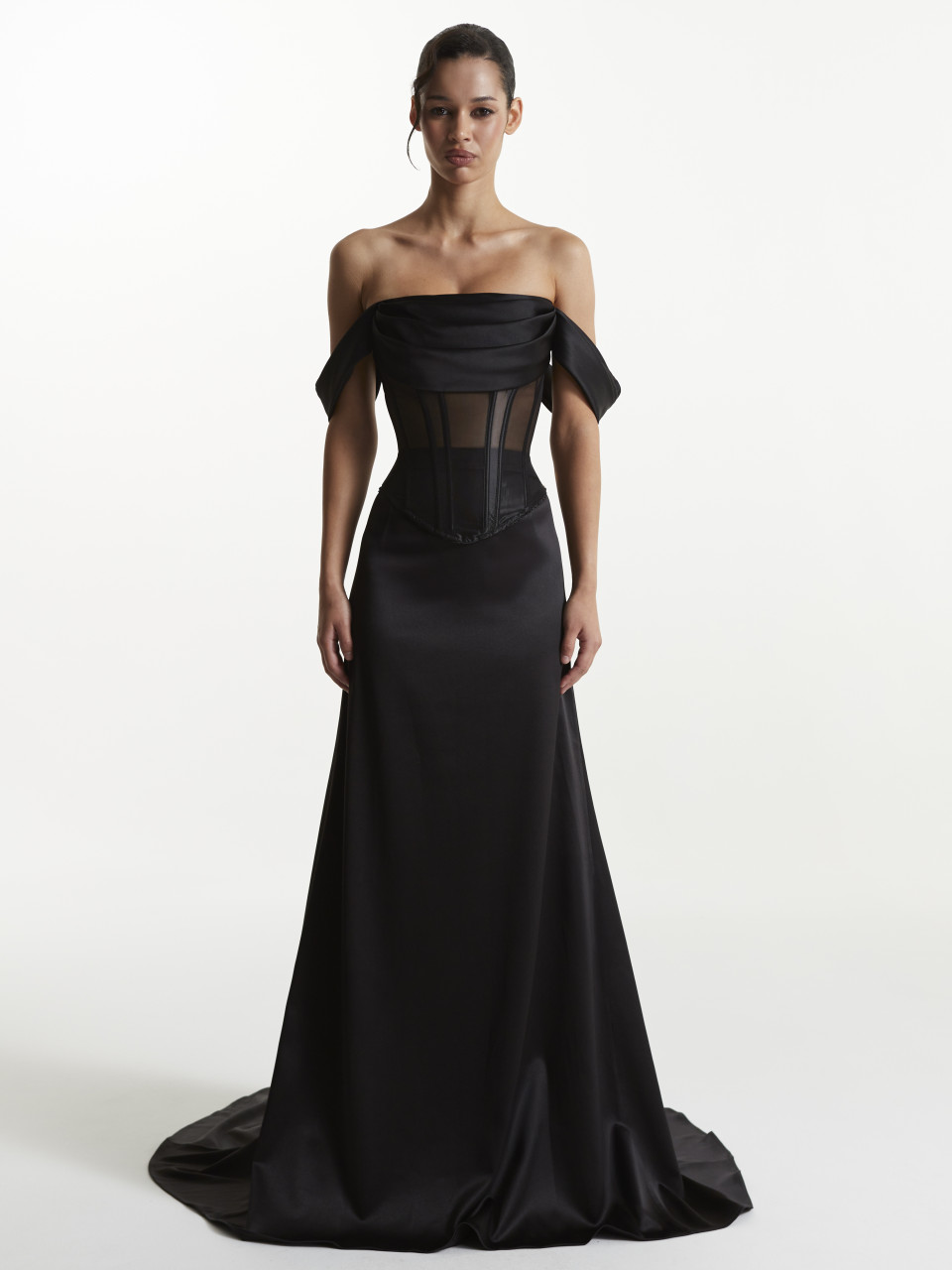 Mesh Corset in Black Color "Waves"