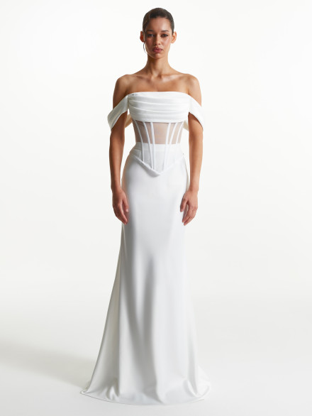 Белая атласная юбка "Pearl Skirt"