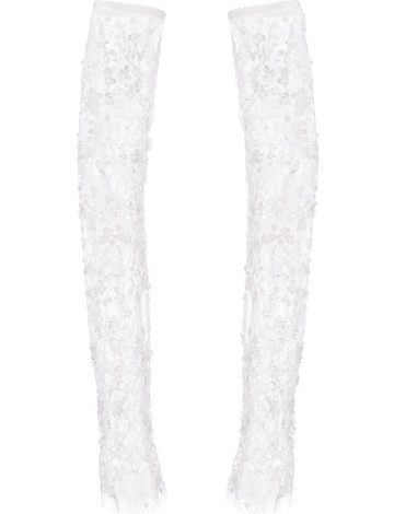 Long Embellished Lace Gloves "Flounce"