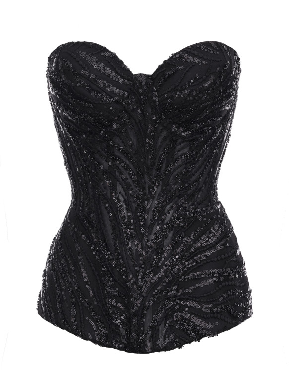 Black Sequin Corset <span>ECLISSE</span>