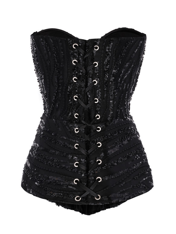 Black Sequin Corset <span>ECLISSE</span>