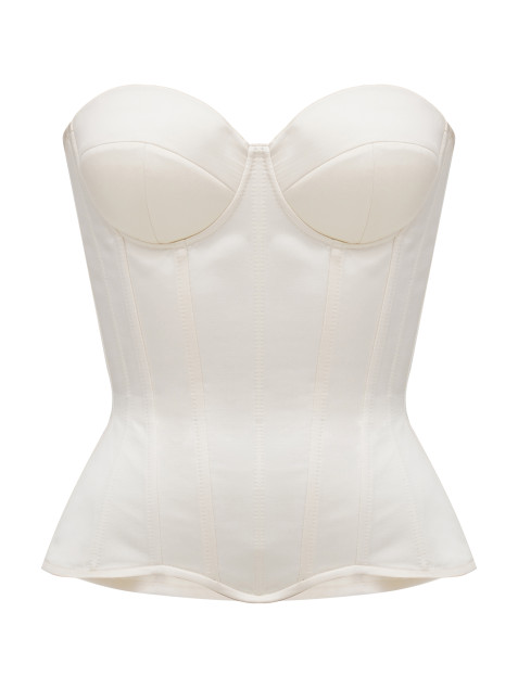 Атласный корсет цвета айвори "Amelia"
