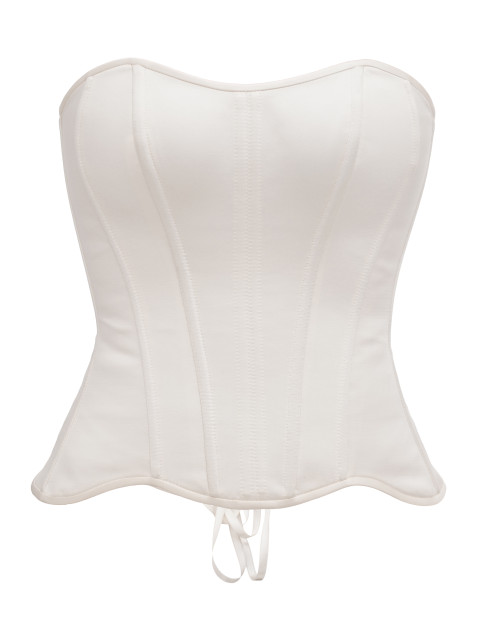 Атласный корсет без чашек цвета айвори "Elegance"