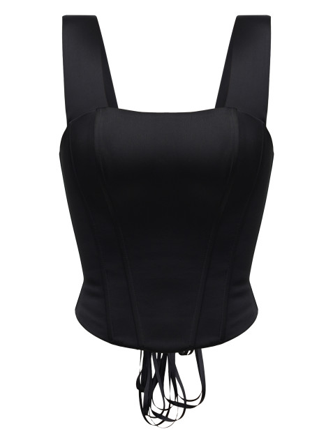 Чёрный атласный корсет "Grace"