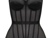 Transparent Mesh Corset in Black "Lia" 