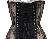 Beige and Black Lace Corset "Serene" 