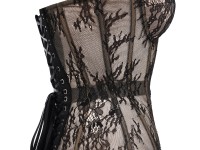 Beige and Black Lace Corset "Serene" 