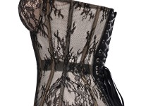 Beige and Black Lace Corset "Serene" 