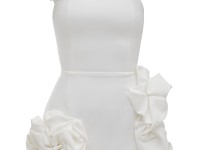 Ivory Corset Dress with Shoulder Gather "Bloom"