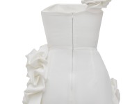 Ivory Corset Dress with Shoulder Gather "Bloom"