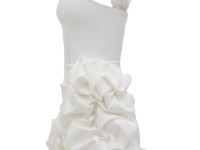 Ivory Corset Dress with Shoulder Gather "Bloom"